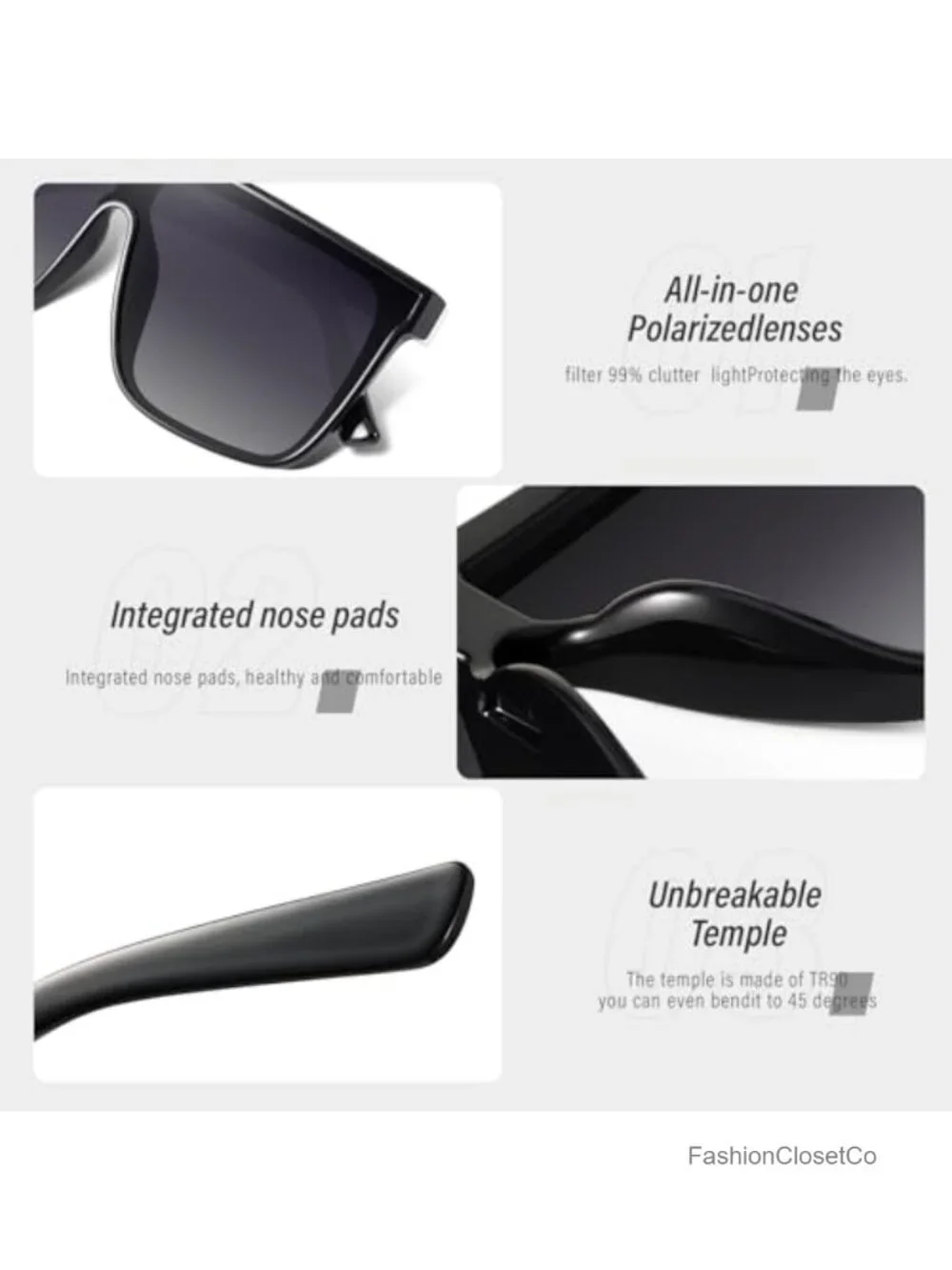 Vintage Oversized Square Sunglasses Women UV Protection